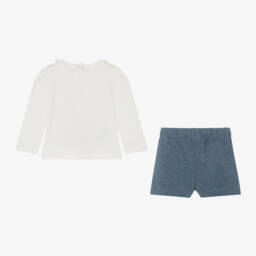 Mayoral-Girls Shimmering Blue Jersey Set | Childrensalon Outlet