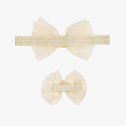 Mayoral Newborn-Girls Shimmering Bow Hair Accessory Duo | Childrensalon Outlet