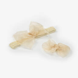 Mayoral Newborn-Girls Shimmering Bow Hair Accessory Duo | Childrensalon Outlet
