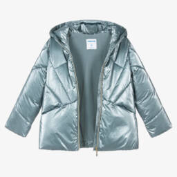 Mayoral-Girls Shimmering Hooded Puffer Coat | Childrensalon Outlet