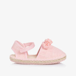 Mayoral-Girls Shimmering Pink Flower Espadrilles | Childrensalon Outlet