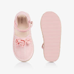 Mayoral-Girls Shimmering Pink Flower Espadrilles | Childrensalon Outlet