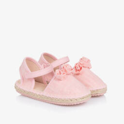 Mayoral-Girls Shimmering Pink Flower Espadrilles | Childrensalon Outlet