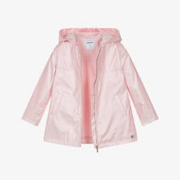 Mayoral-Girls Shimmering Pink Hooded Coat | Childrensalon Outlet