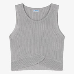 Mayoral-توب فضي لامع بدون أكمام للبنات | Childrensalon Outlet