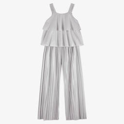 Mayoral-Girls Shimmering Silver Outfit Ensemble | Childrensalon Outlet