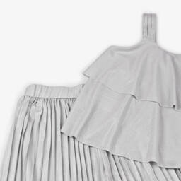 Mayoral-Girls Shimmering Silver Outfit Ensemble | Childrensalon Outlet