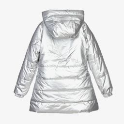 Mayoral-Girls Silver Puffer Coat | Childrensalon Outlet