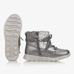 Mayoral-Серебристые стеганые боты со звездами | Childrensalon Outlet