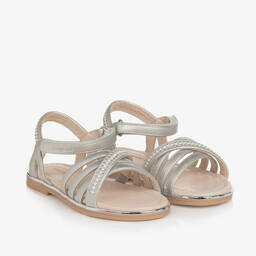 Mayoral-Girls Silver Velcro Sandals | Childrensalon Outlet