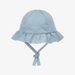 مايورال Newborn-قبعة شمسية من شامبراي بلون السماء للبنات | Childrensalon Outlet