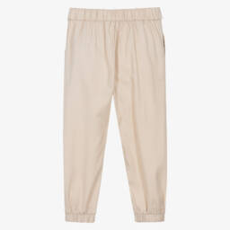 Mayoral-Girls Soft Beige Bow-Tie Trousers | Childrensalon Outlet