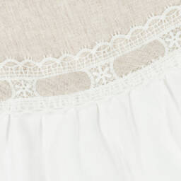 Mayoral Для новорожденных-Платье из мягкого бежевого и кремового льна для девочек | Childrensalon Outlet