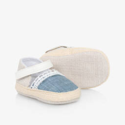 Mayoral Newborn-Girls Soft Blue Linen Pre-Walkers | Childrensalon Outlet