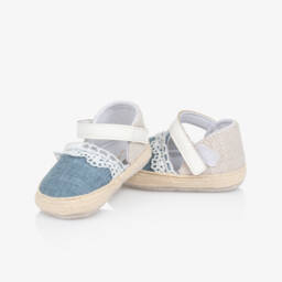 Mayoral Newborn-Girls Soft Blue Linen Pre-Walkers | Childrensalon Outlet
