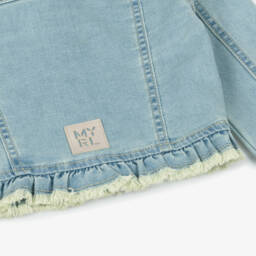 Mayoral-Girls Soft Blue Washed Jacket | Childrensalon Outlet