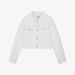 Mayoral-Кремовая джинсовая куртка для девочек | Childrensalon Outlet
