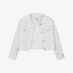 Mayoral-Кремовая джинсовая куртка для девочек | Childrensalon Outlet