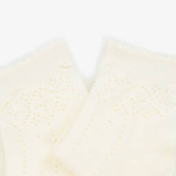 Mayoral-Girls Soft Ivory Lace Knit Socks | Childrensalon Outlet