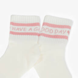 Mayoral-جوارب ناعمة للبنات بلون العاج والوردي - ثلاثية | Childrensalon Outlet
