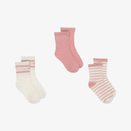 Mayoral-جوارب ناعمة للبنات بلون العاج والوردي - ثلاثية | Childrensalon Outlet