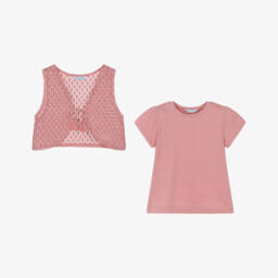 Mayoral-Girls Soft Pink Cotton Tee | Childrensalon Outlet