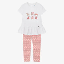 Mayoral-Наряд для девочек мягкий розовый и белый | Childrensalon Outlet