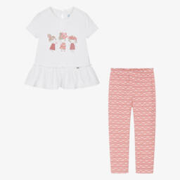 Mayoral-Наряд для девочек мягкий розовый и белый | Childrensalon Outlet