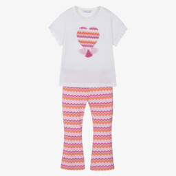 Mayoral-Girls' Soft Pink Zigzag Leggings Ensemble | Childrensalon Outlet