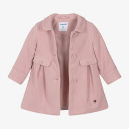 Mayoral-Girls Soft Rose Felted Jacket | Childrensalon Outlet