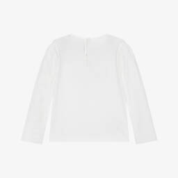 Mayoral-Girls Soft White & Pink Tee | Childrensalon Outlet