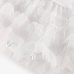 Mayoral Newborn-Girls Soft White Tulle Dress Ensemble | Childrensalon Outlet