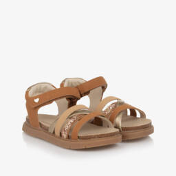 Mayoral-Блестящие коричневые сандалии из искусственной кожи для девочек | Childrensalon Outlet