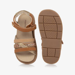 Mayoral-Блестящие коричневые сандалии из искусственной кожи для девочек | Childrensalon Outlet