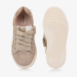 Mayoral-Girls Sparkling Gold Leather Sneakers | Childrensalon Outlet
