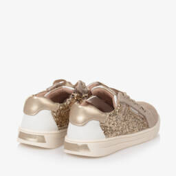 Mayoral-Girls Sparkling Gold Leather Sneakers | Childrensalon Outlet
