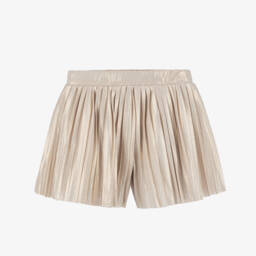 Mayoral-Girls Sparkling Gold Pleated Shorts | Childrensalon Outlet