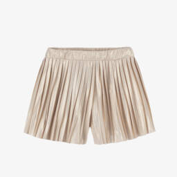 Mayoral-Girls Sparkling Gold Pleated Shorts | Childrensalon Outlet