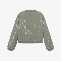 Mayoral-Girls Sparkling Green Bomber Jacket | Childrensalon Outlet