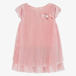 Mayoral-فستان تول وردي لامع للبنات مع فيونكة | Childrensalon Outlet