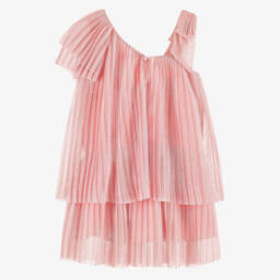 Mayoral-Платье из блестящего розового фатина с оборками для девочек | Childrensalon Outlet