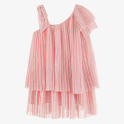Mayoral-Платье из блестящего розового фатина с оборками для девочек | Childrensalon Outlet