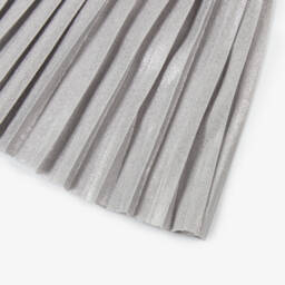 Mayoral-Girls Sparkling Silver Pleated Shorts | Childrensalon Outlet