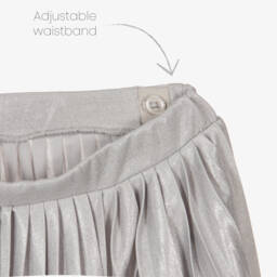 Mayoral-Girls Sparkling Silver Pleated Shorts | Childrensalon Outlet