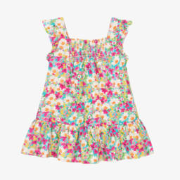 Mayoral-Girls Springtime Pink Floral Frock | Childrensalon Outlet