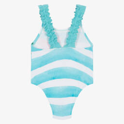 Mayoral-Girls Striped Swimsuit with Flowers | Childrensalon Outlet