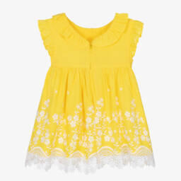 Mayoral-Girls Sunny Ruffled Embroidery Dress | Childrensalon Outlet