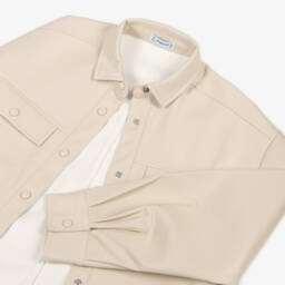 مايورال-قميص جلد صناعي لون بيج للبنات | Childrensalon Outlet