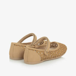 Mayoral-Girls Taupe Faux Leather Woven Pumps | Childrensalon Outlet