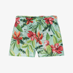 Mayoral-Girls Tropical Blossom Cotton Shorts | Childrensalon Outlet